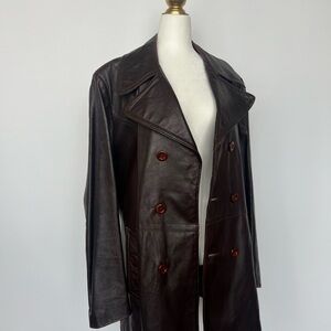 Burgundy Purple Leather Coat Outerwear Tip Top Made in Canada